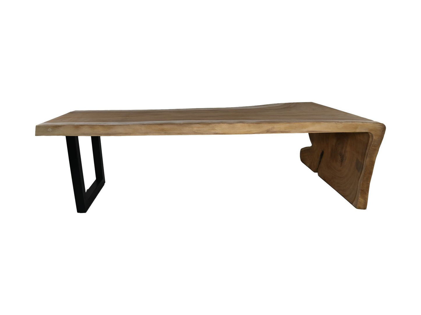 HSM Collection-Eettafel 1 U Poot-320x76-127x78-Naturel/Zwart-Munggur/Metaal
