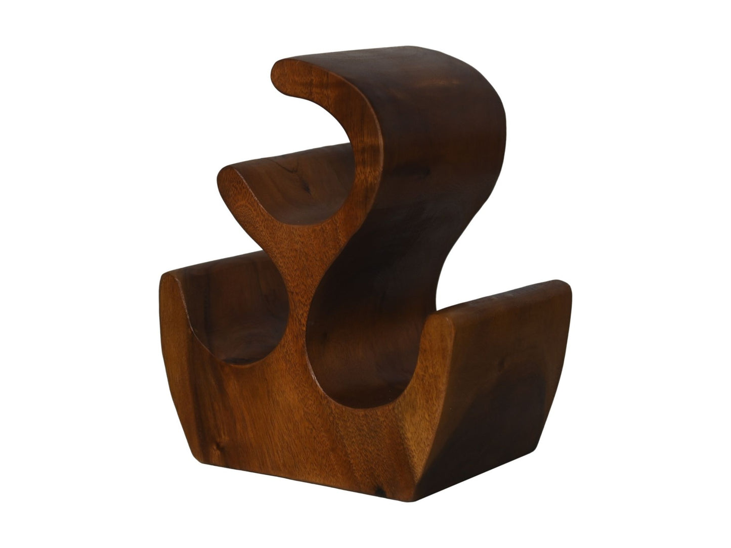 HSM Collection-Staand Wijnrek 3 Flessen-25x18x31-Bruin-Munggur