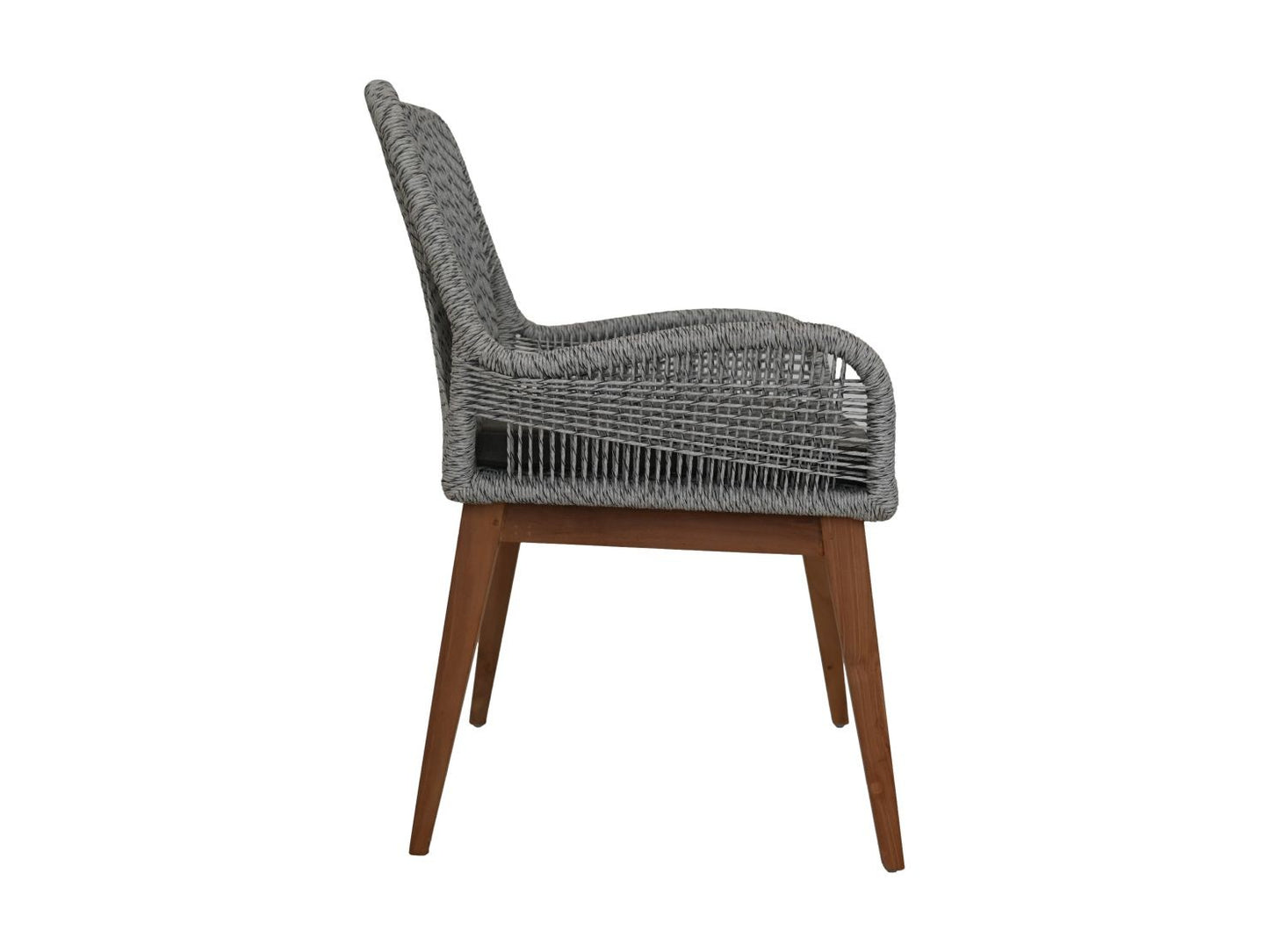 HSM Collection-Tuinstoel Coco + Kussen-60x64x87-Naturel/Grijs-Teak/Bananenblad