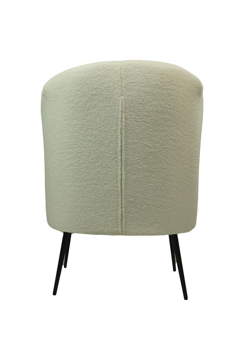 HSM Collection-Fauteuil Bouclé-77x68x83-Wit/Zwart-Stof/Metaal