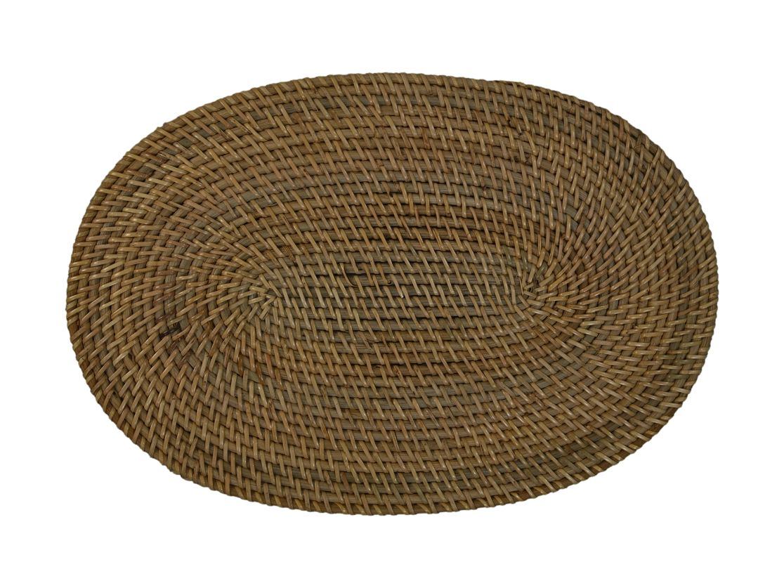 HSM Collection-Placemat Ovaal S/4-45x30x2-Naturel-Rotan