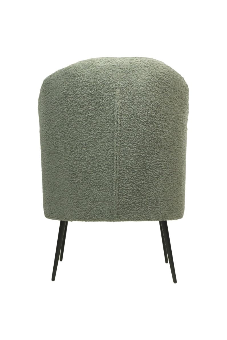 HSM Collection-Fauteuil Bouclé-77x68x83-Licht Grijs/Zwart-Stof/Metaal