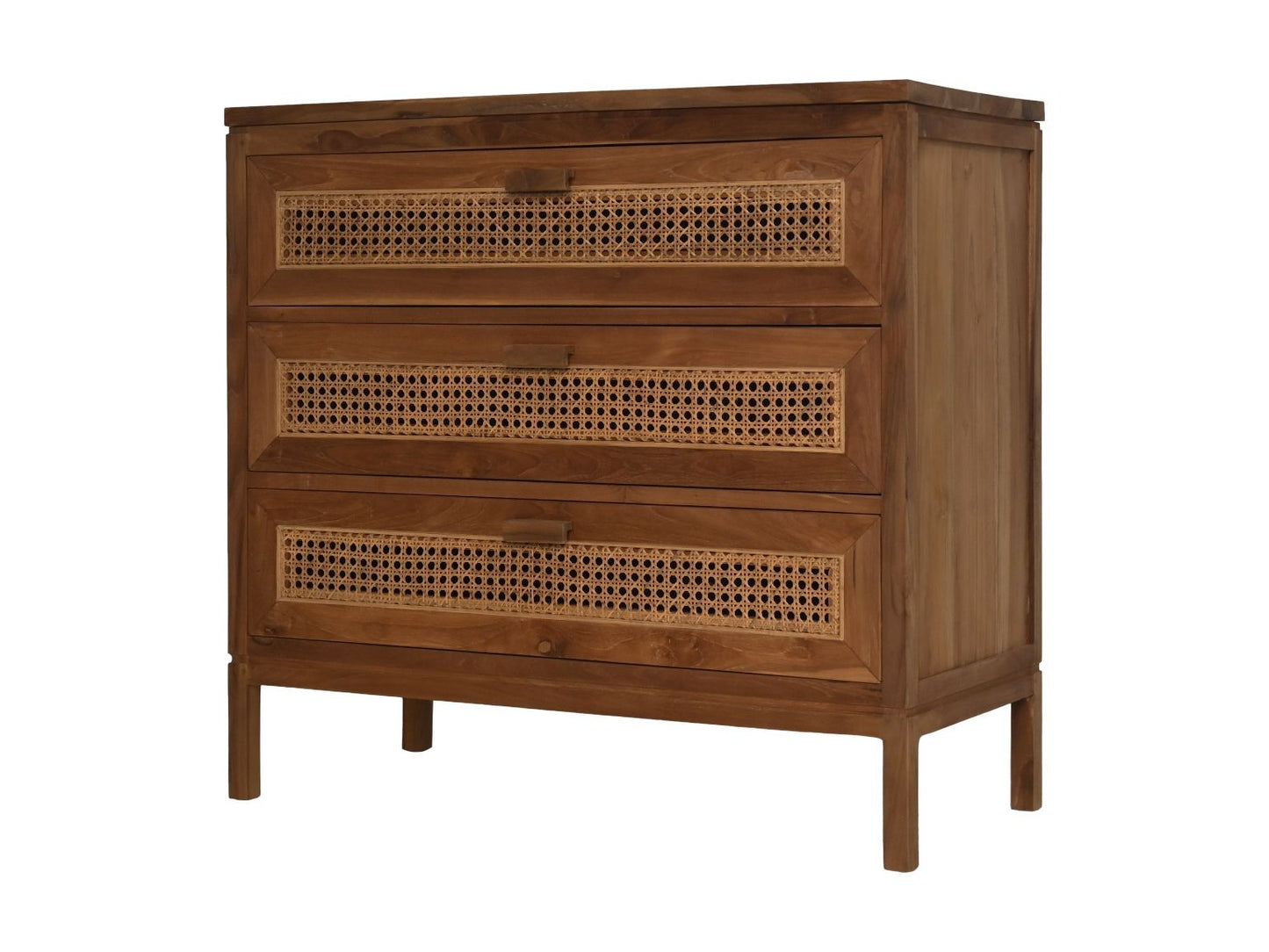 HSM Collection-Dressoir 3 La-90x42x85-Naturel-Rotan/Teak