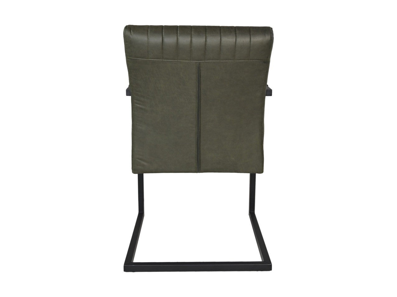 HSM Collection-Eetkamerstoel Texas Met Arm S/2-55x50x85-Groen/Zwart-Leder/Metaal