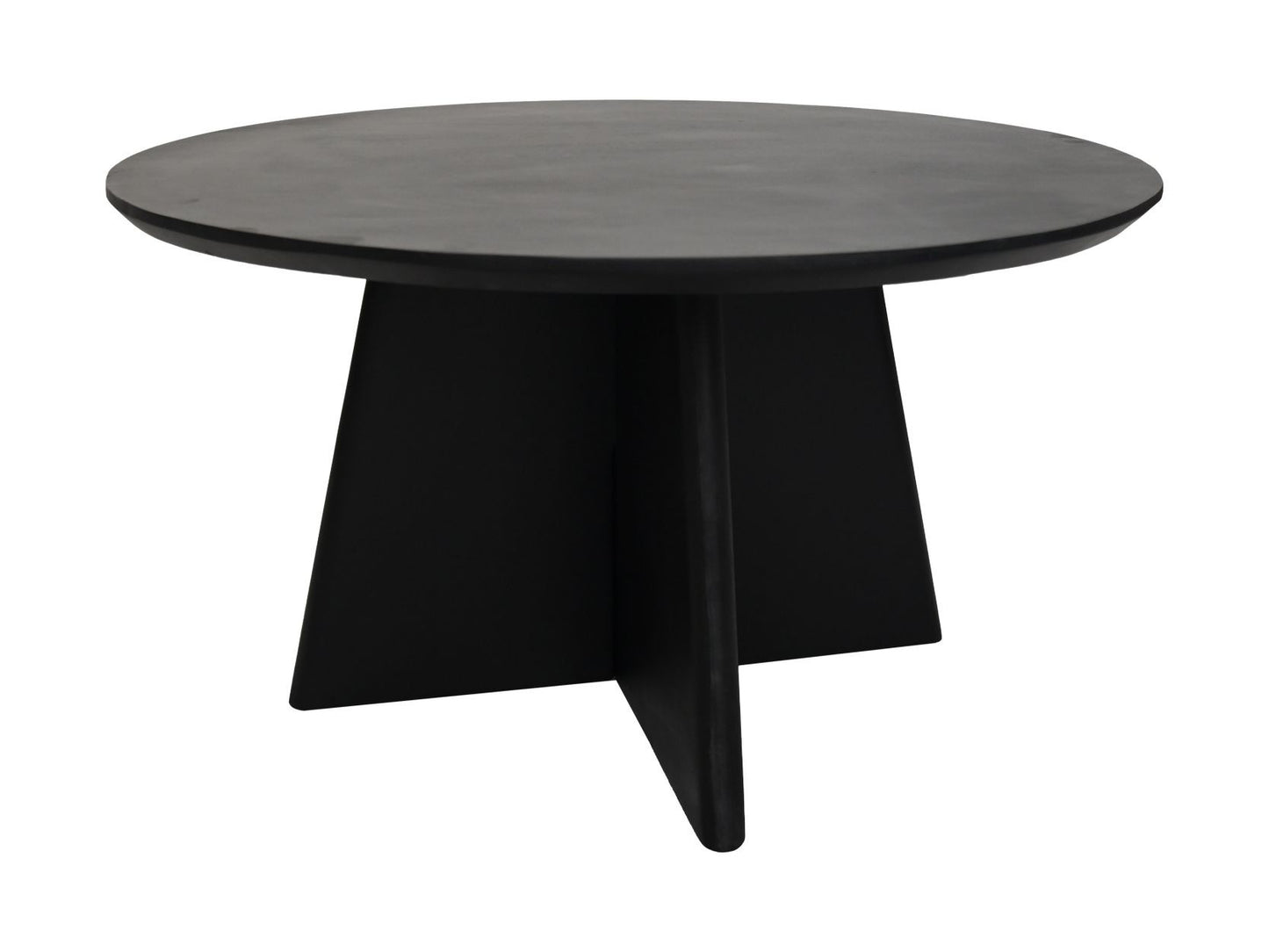 HSM Collection-Ronde Salontafel Kruispoot-80x80x45-Zwart-Mango