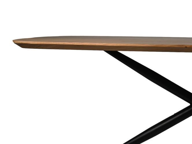 HSM Collection-Danish Ovale Eettafel-2-220x100x76-Naturel/Zwart-Acacia/Metaal