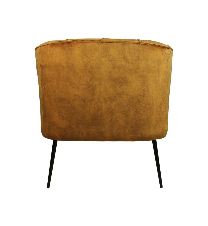 HSM Collection-Fauteuil Chester-72x71x80-Goud/Zwart-Stof/Metaal