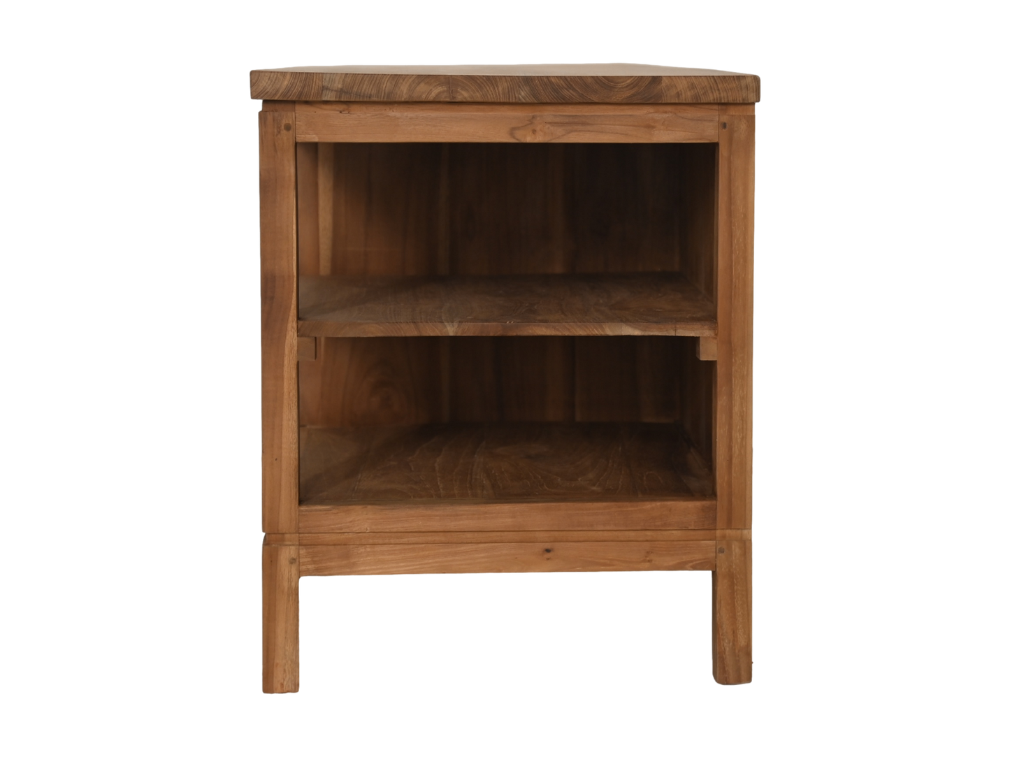 HSM Collection-Tv Meubel 2 Deur 2 Vak-135x52x42-Naturel-Rotan/Teak