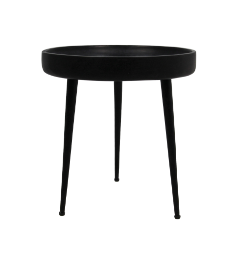 HSM Collection-Ronde Bijzettafel Ventura-ø40x42-Zwart-Mango/Metaal