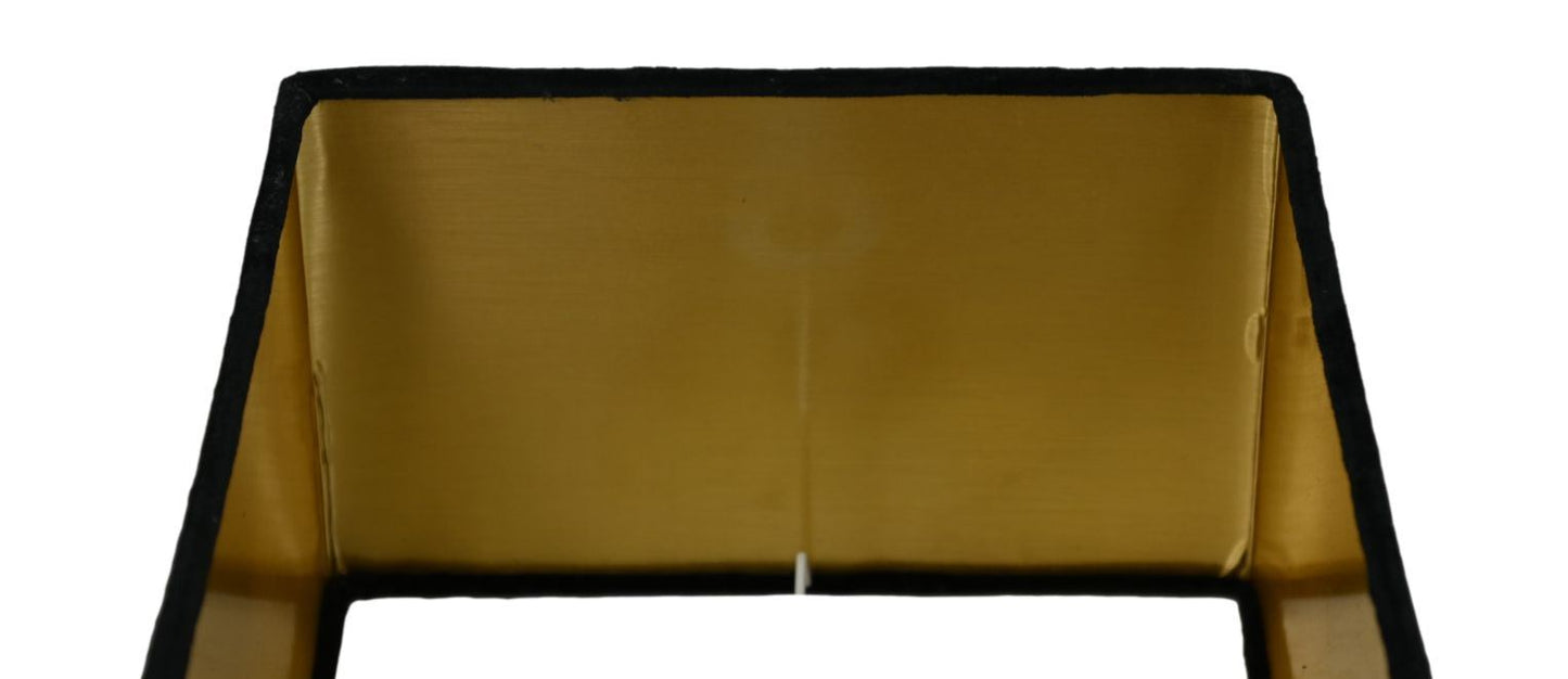 HSM Collection-Vierkante Lampenkap-30x30x20-Zwart/Goud-Stof