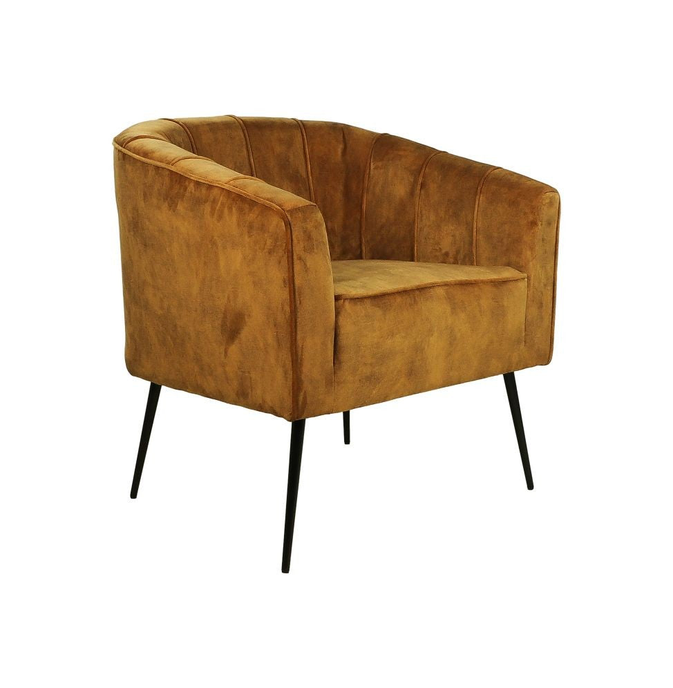 HSM Collection-Fauteuil Chester-72x71x80-Goud/Zwart-Stof/Metaal