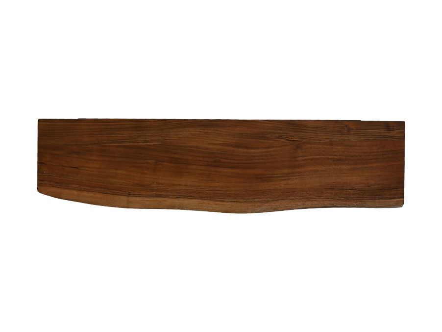 HSM Collection-Wandplank Live Edge -90x20x4-Naturel/Zwart-Acacia/Metaal