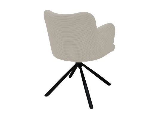 HSM Collection-Eetkamerstoel Bella S/2-56x60x82-Wit/Zwart-Stof/Metaal