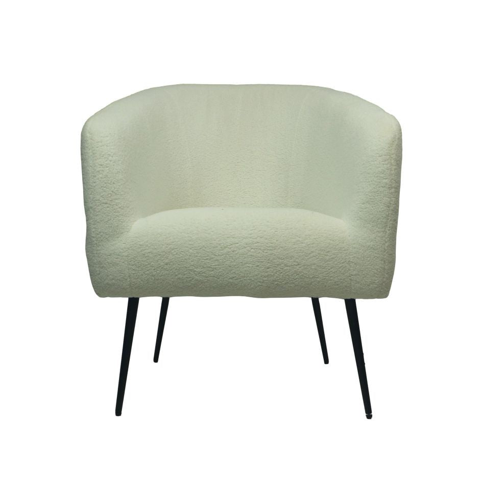 HSM Collection-Fauteuil Bouclé-77x68x83-Wit/Zwart-Stof/Metaal