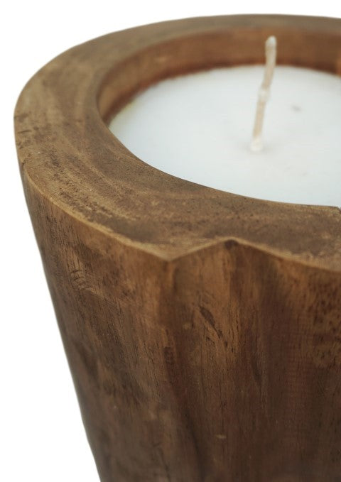 HSM Collection-Kaars Boomstam Groot-ø20x20-Naturel-Teak