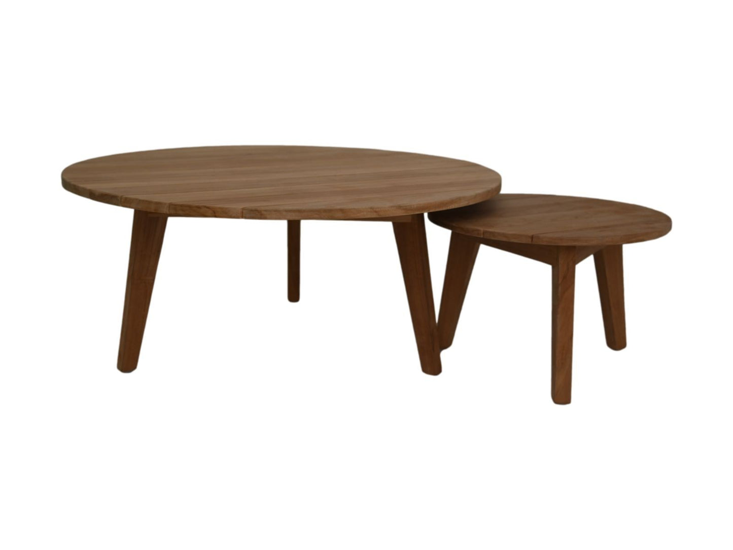 HSM Collection-Ronde Tuinbijzettafel-45x45x35-Naturel-Teak