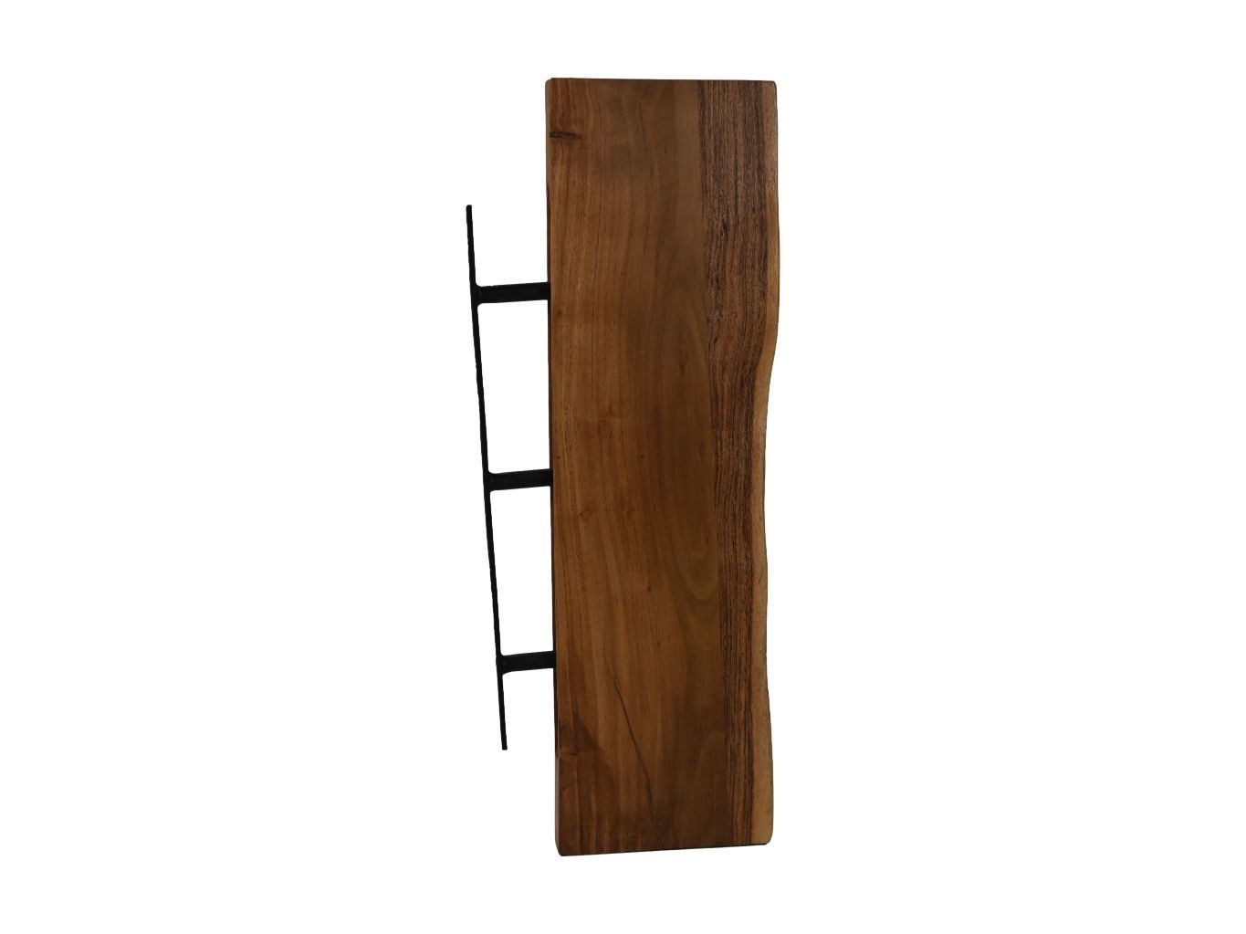 HSM Collection-Wandplank Live Edge -70x20x4-Naturel/Zwart-Acacia/Metaal