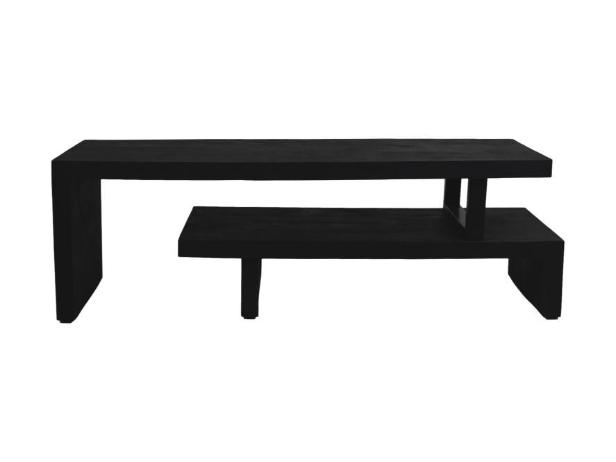 HSM Collection-Tv Meubel 2 Delig-140x40x46-Zwart-Mango/Metaal