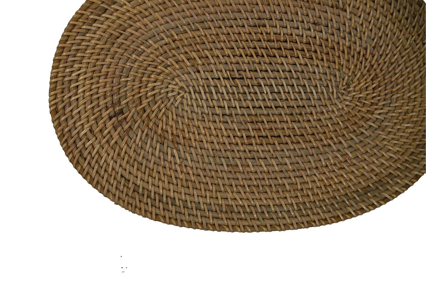 HSM Collection-Placemat Ovaal S/4-45x30x2-Naturel-Rotan