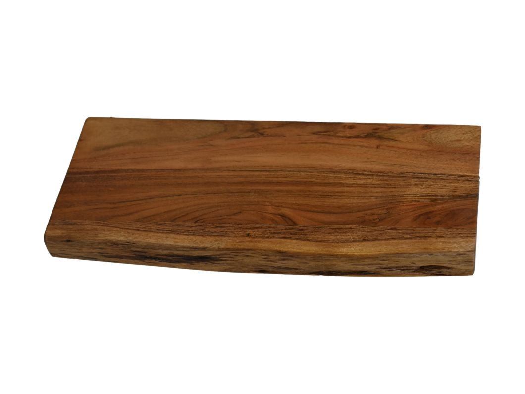 HSM Collection-Wandplank Live Edge -50x20x4-Naturel/Zwart-Acacia/Metaal