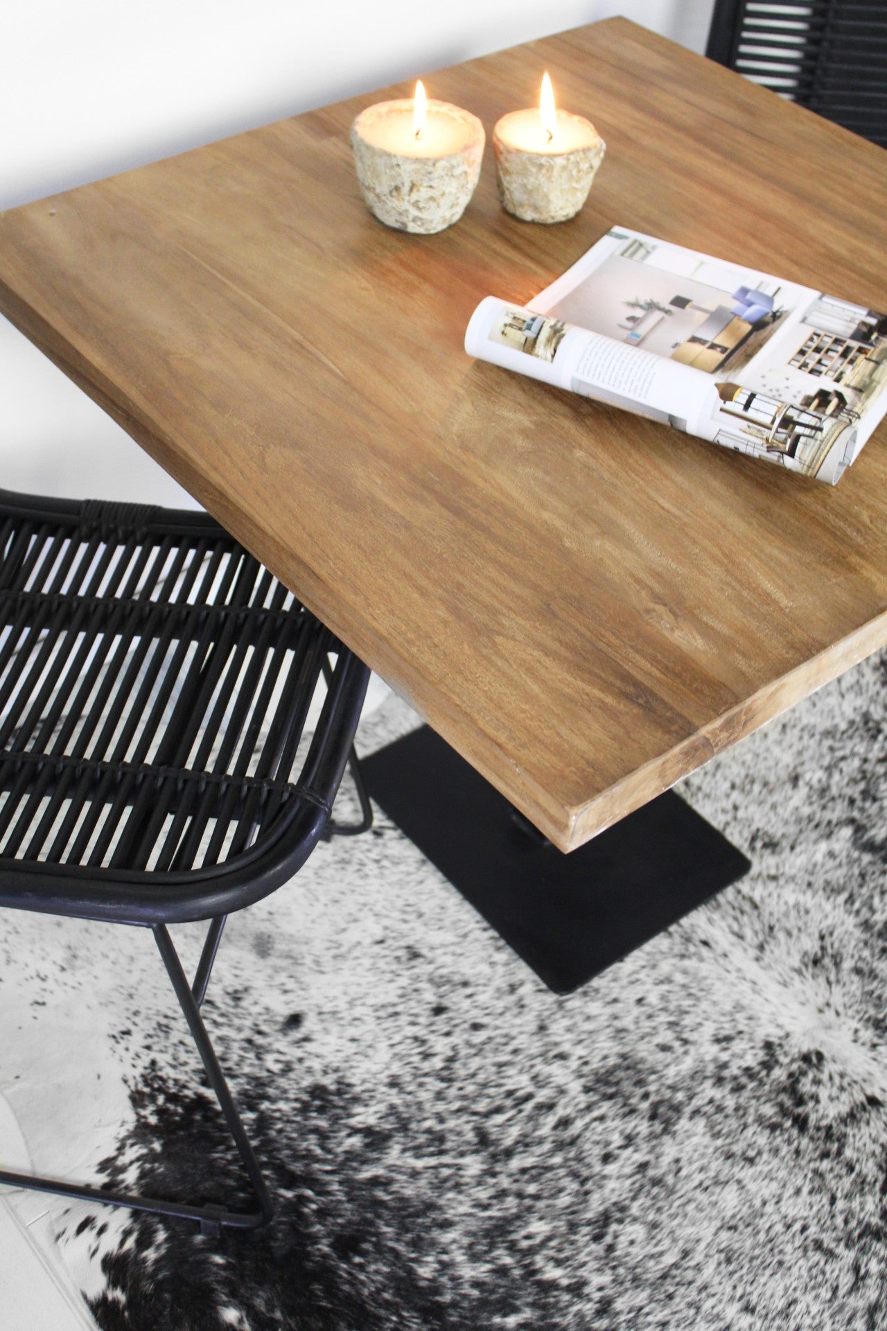 HSM Collection-Tafelonderstel 1 Pilaar-40x30x70 (63mm)-Zwart-Metaal
