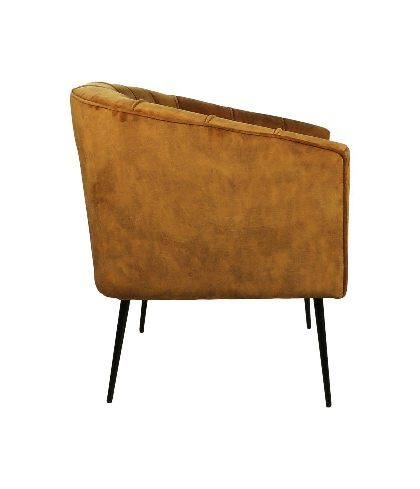 HSM Collection-Fauteuil Chester-72x71x80-Goud/Zwart-Stof/Metaal