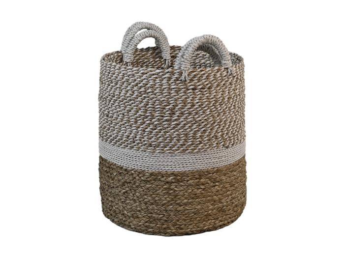 HSM Collection-Mandenset Malibu S/3-ø42x45 / ø38x42 / ø34x39-Naturel/Wit-Waterhyacint