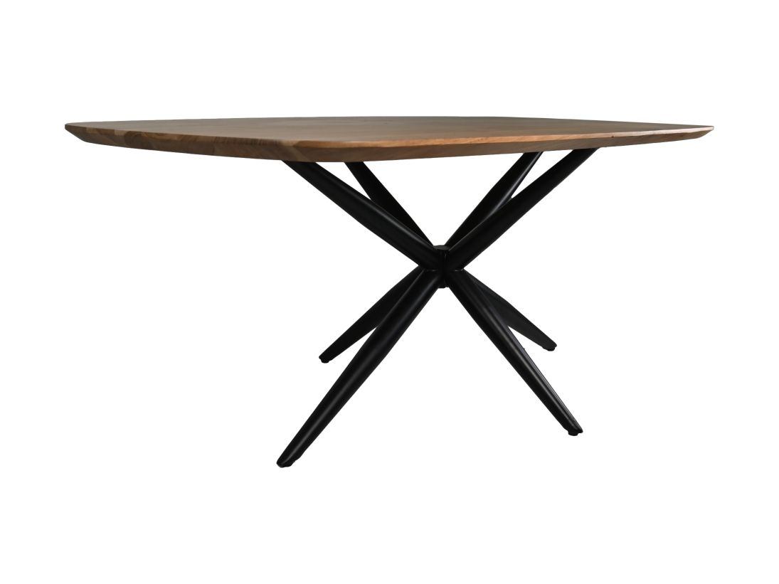 HSM Collection-Danish Ovale Eettafel-2-220x100x76-Naturel/Zwart-Acacia/Metaal