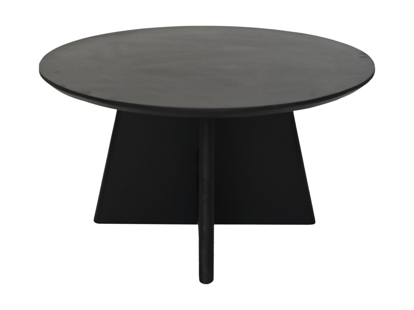 HSM Collection-Ronde Salontafel Kruispoot-80x80x45-Zwart-Mango
