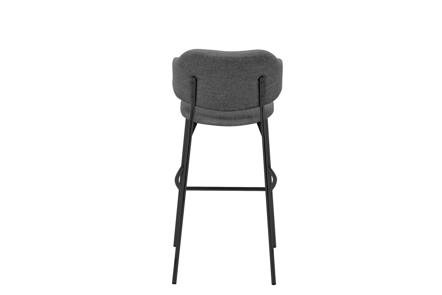 HSM Collection-Barstoel Tracy S/2-50*55*95-Grijs/Zwart-Stof/Metaal