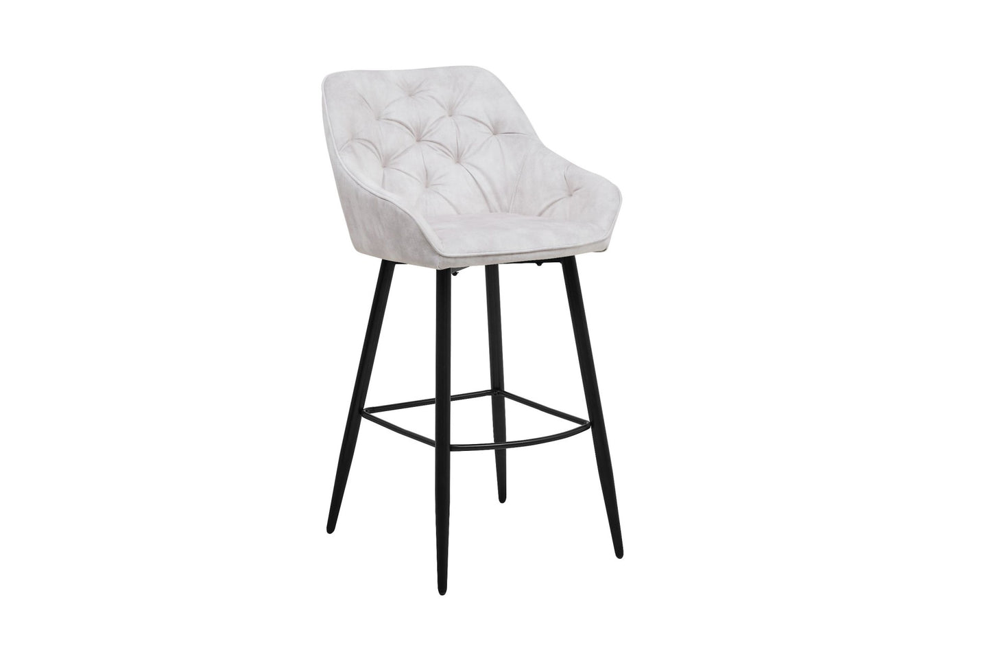 HSM Collection-Barkruk Liverpool S/2-56x61x107-Beige/Zwart-Stof/Metaal