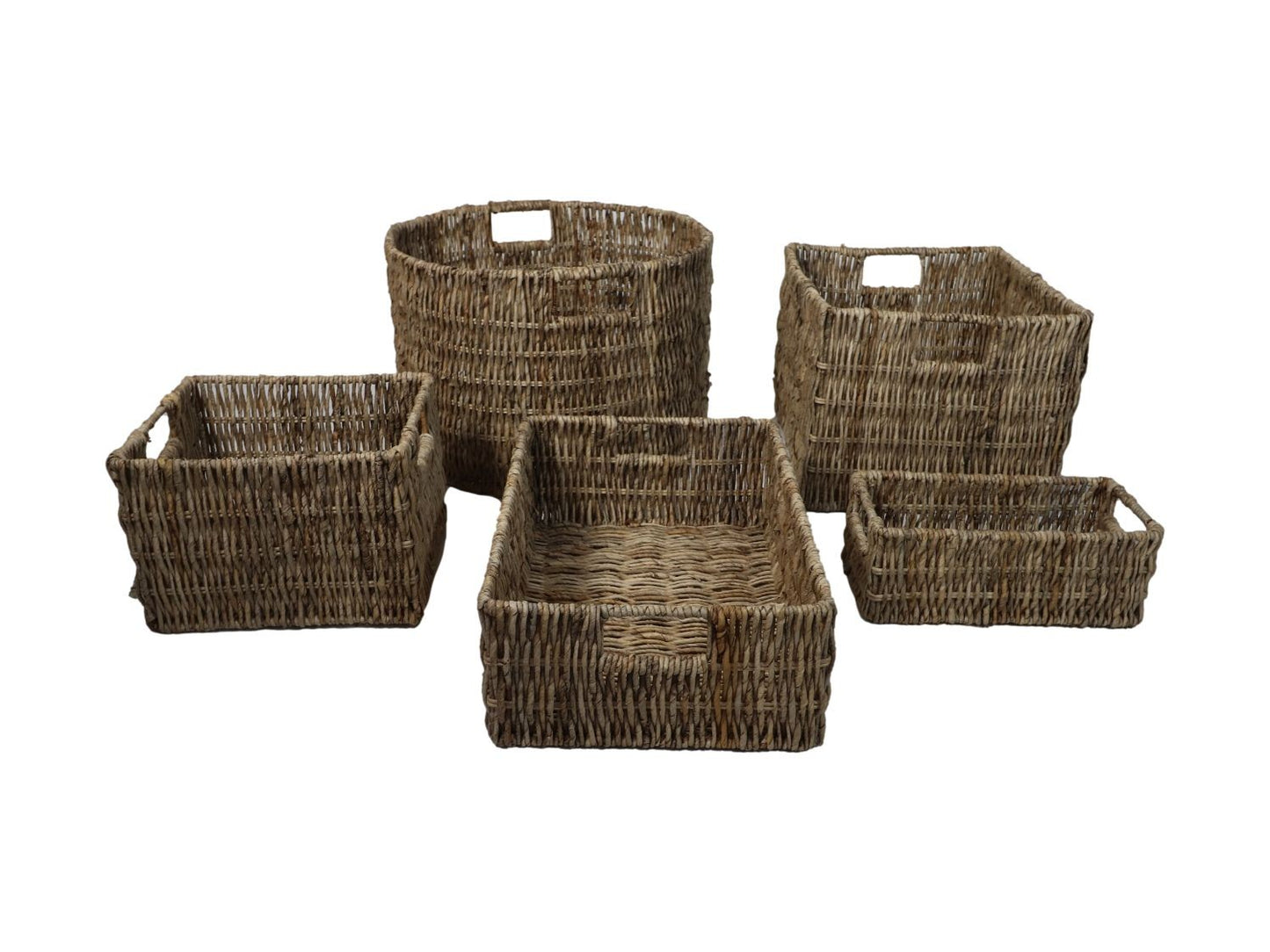 HSM Collection-Mandenset S/5-ø47x30-Naturel-Bananenblad