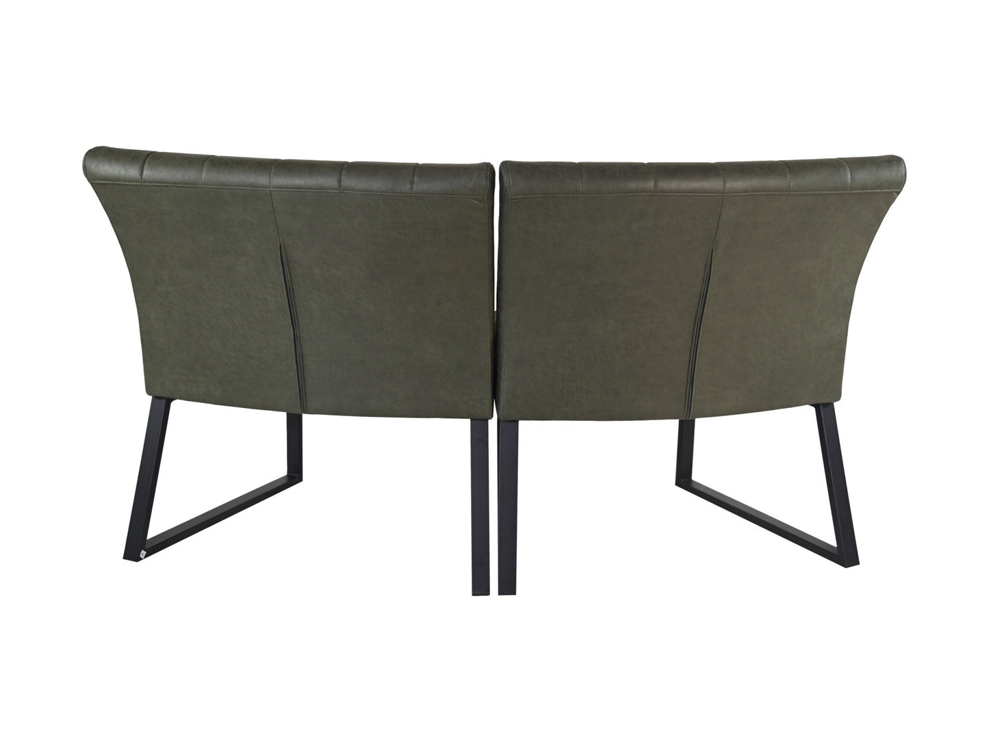 HSM Collection-Eetkamerbank Texas-68x55x88-Groen/Zwart-Leder/Metaal