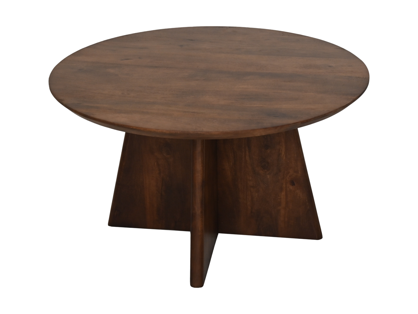 HSM Collection-Ronde Salontafel Kruispoot-80x80x45-Bruin-Mango