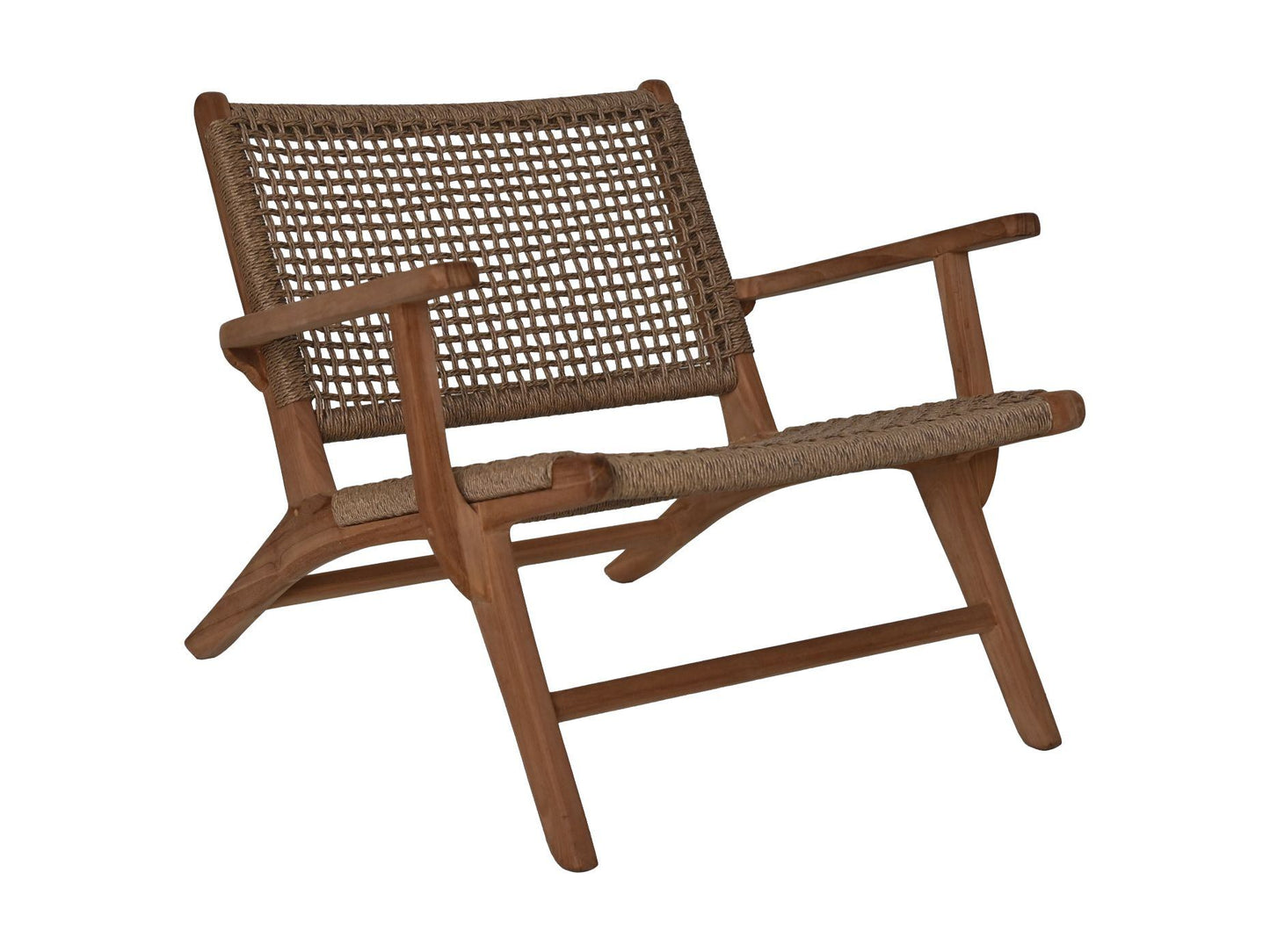 HSM Collection-Tuinstoel Rio Met Armleuning KD-80x80x67-Naturel/Naturel-Teak/Bananenblad