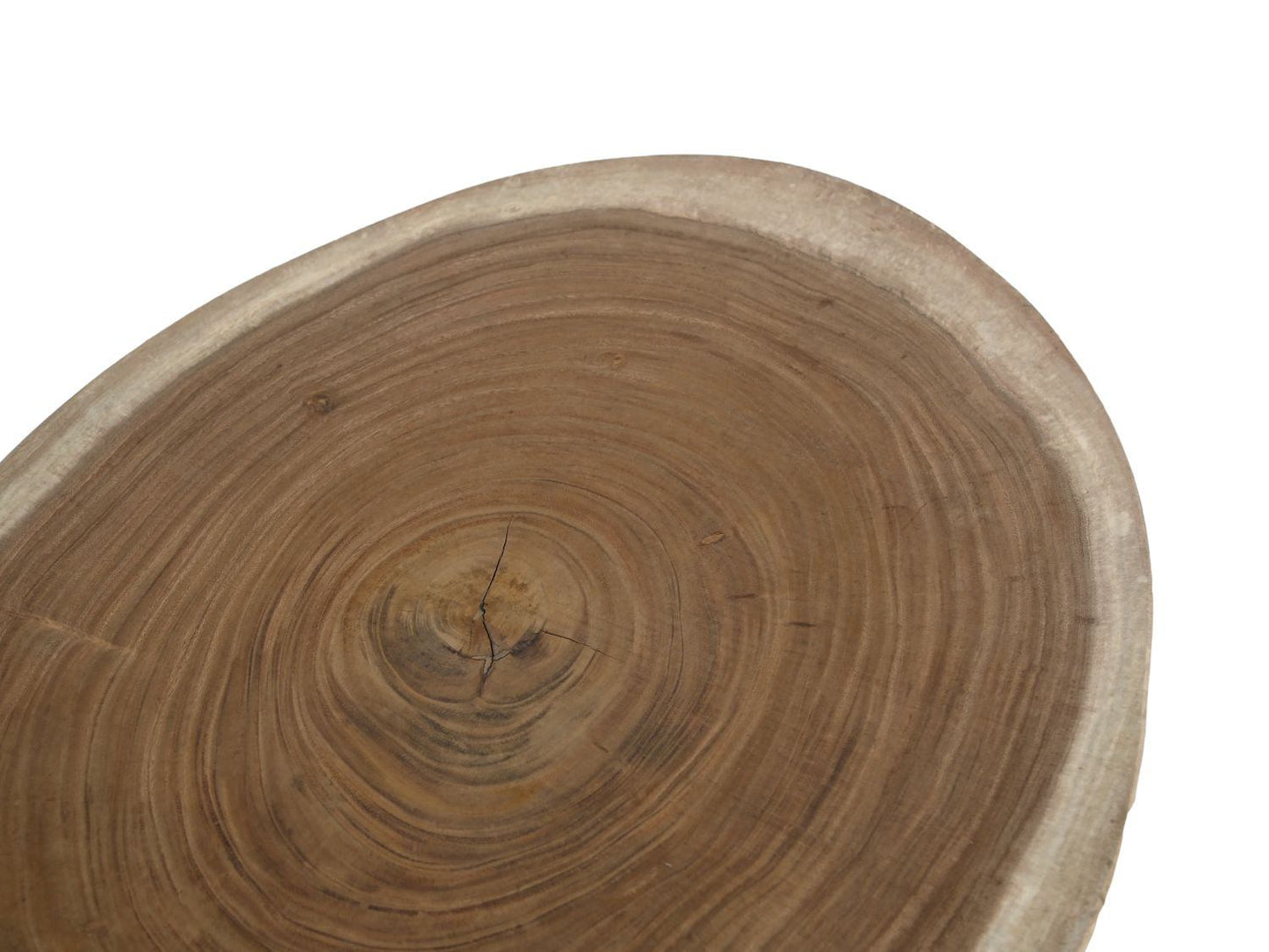 HSM Collection-Ronde Salontafel-ø80x18-Naturel/Zwart-Munggur/Metaal