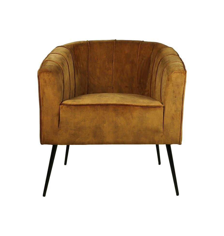 HSM Collection-Fauteuil Chester-72x71x80-Goud/Zwart-Stof/Metaal