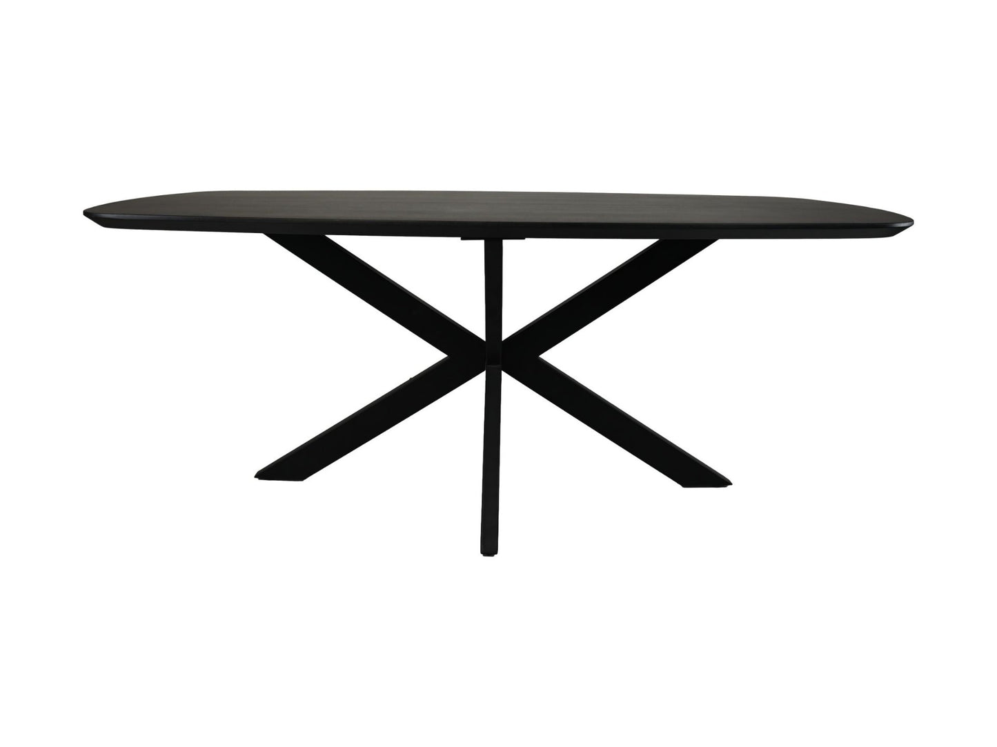 HSM Collection-Danish Ovale Eettafel-200x100x76-Zwart-Mango/Metaal