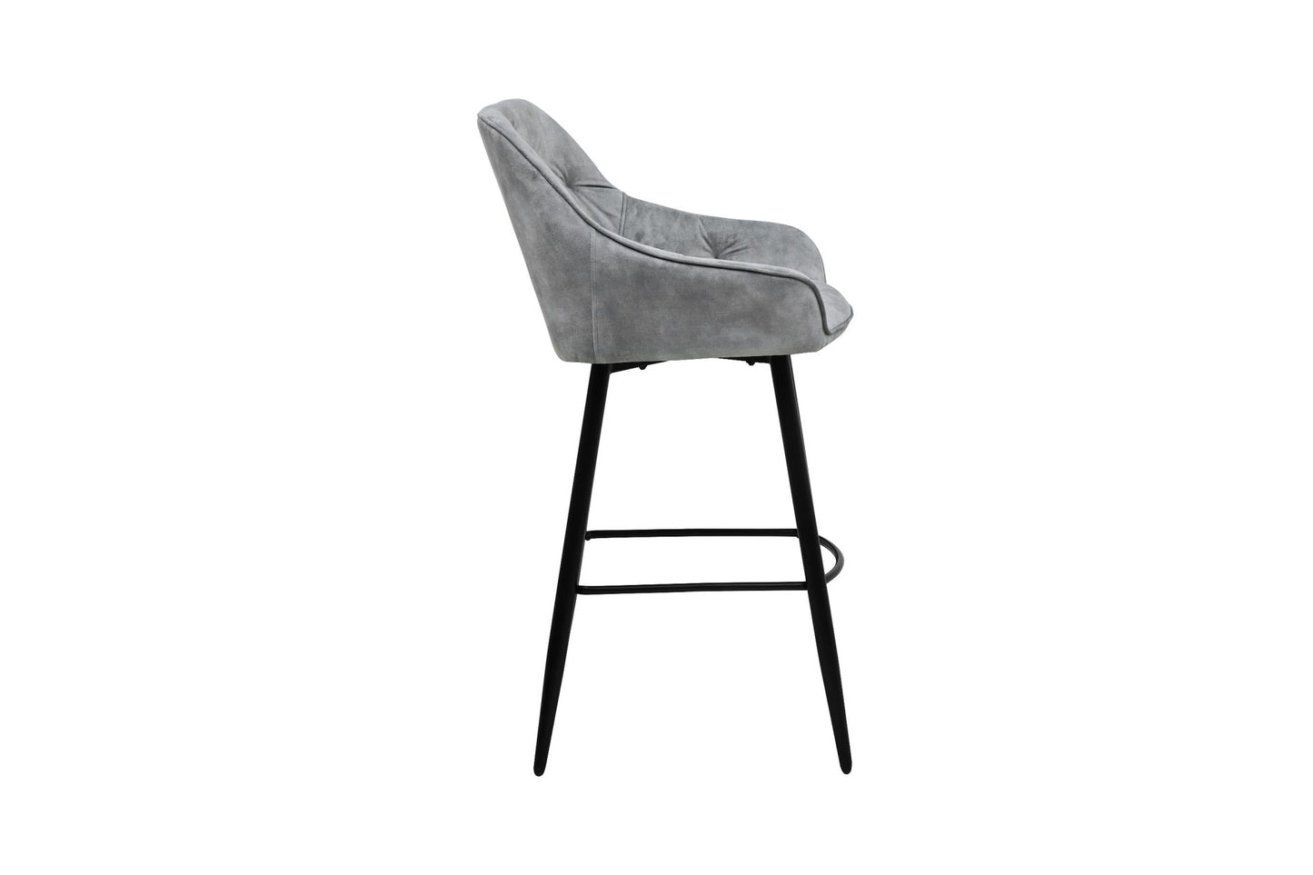 HSM Collection-Barkruk Liverpool S/3-56x61x107-Licht Grijs/Zwart-Stof/Metaal