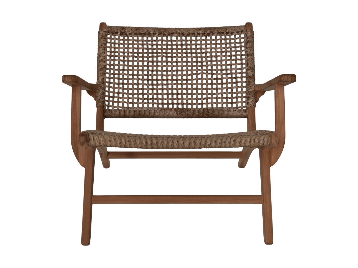 HSM Collection-Tuinstoel Rio Met Armleuning KD-80x80x67-Naturel/Naturel-Teak/Bananenblad