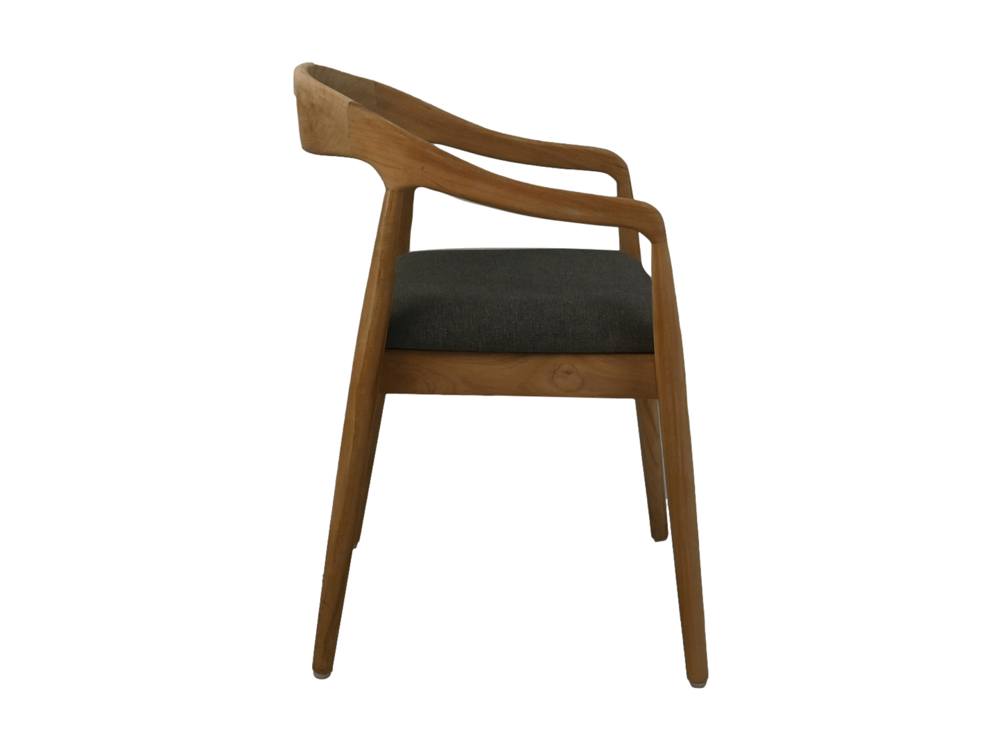 HSM Collection-Eetkamerstoel Modena + zitting-55x41x78-Naturel/Antraciet-Teak/Stof