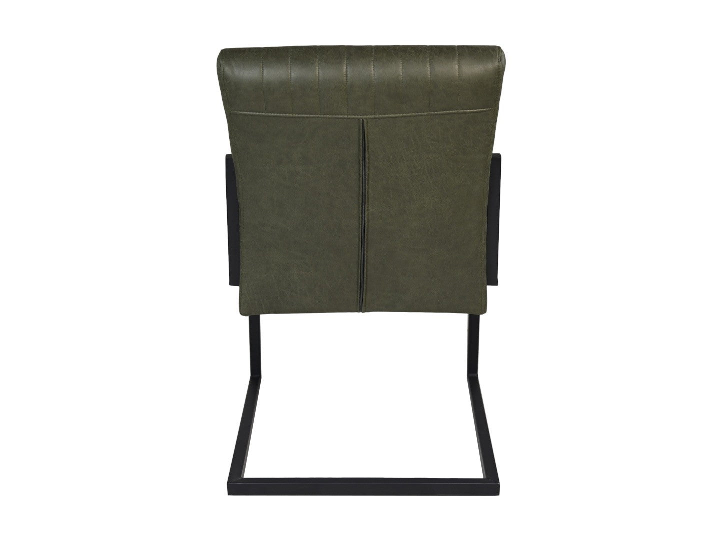 HSM Collection-Eetkamerstoel Texas S/2-55x50x85-Groen/Zwart-Leder/Metaal
