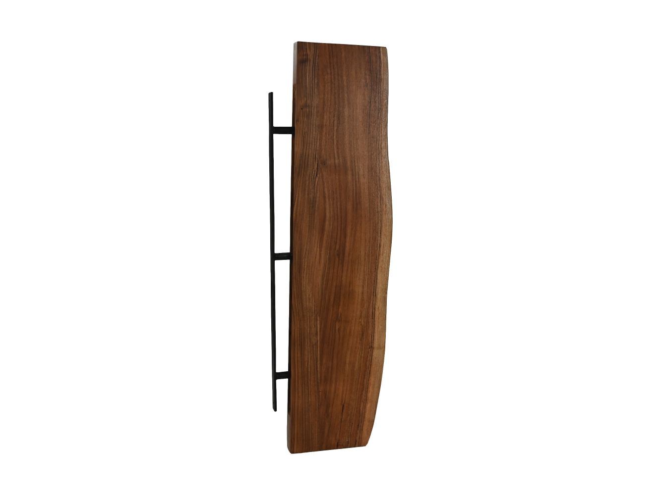 HSM Collection-Wandplank Live Edge -90x20x4-Naturel/Zwart-Acacia/Metaal