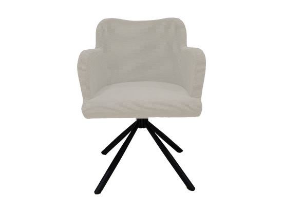 HSM Collection-Eetkamerstoel Bella S/2-56x60x82-Wit/Zwart-Stof/Metaal