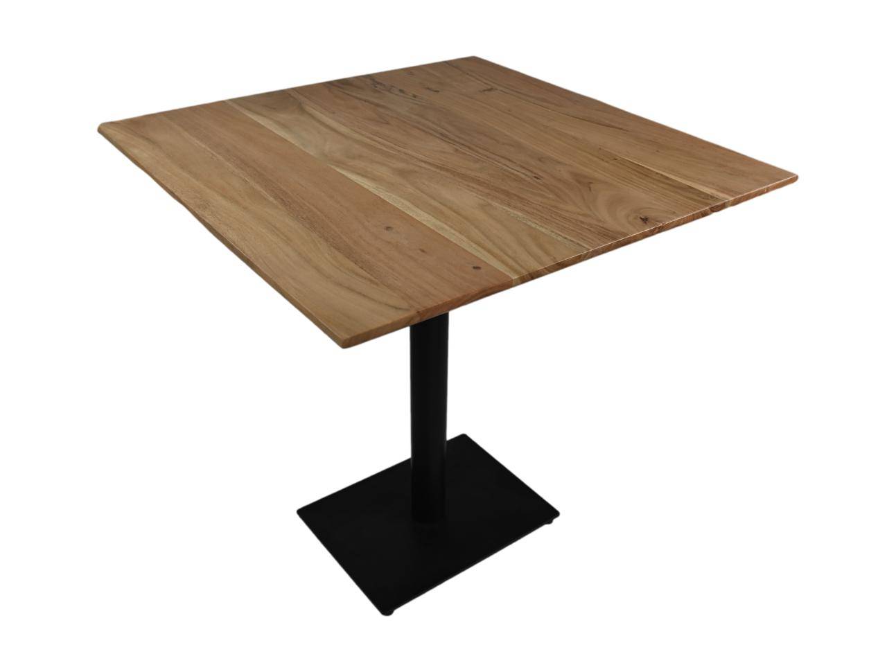HSM Collection-Vierkante Eettafel Zurich-75x75x74-Naturel/Zwart-Acacia/Metaal