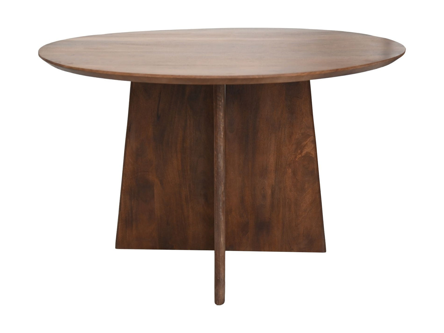 HSM Collection-Ronde Eettafel Kruispoot-120x120x77-Bruin-Mango