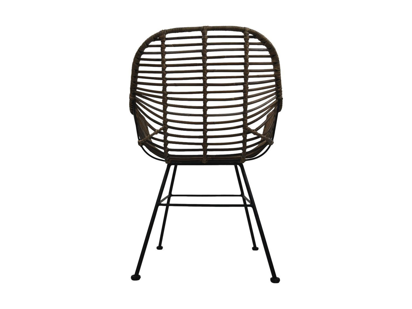 HSM Collection-Eetkamerstoel Wendi Rotan S/2-59x63x83-Naturel/grijs/zwart-Rotan/kobo/metaal