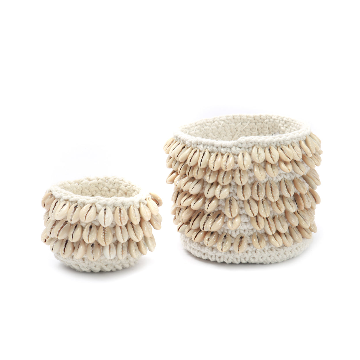 Bazar Bizar De Cowrie Macrame Plantenhouder - Naturel - S