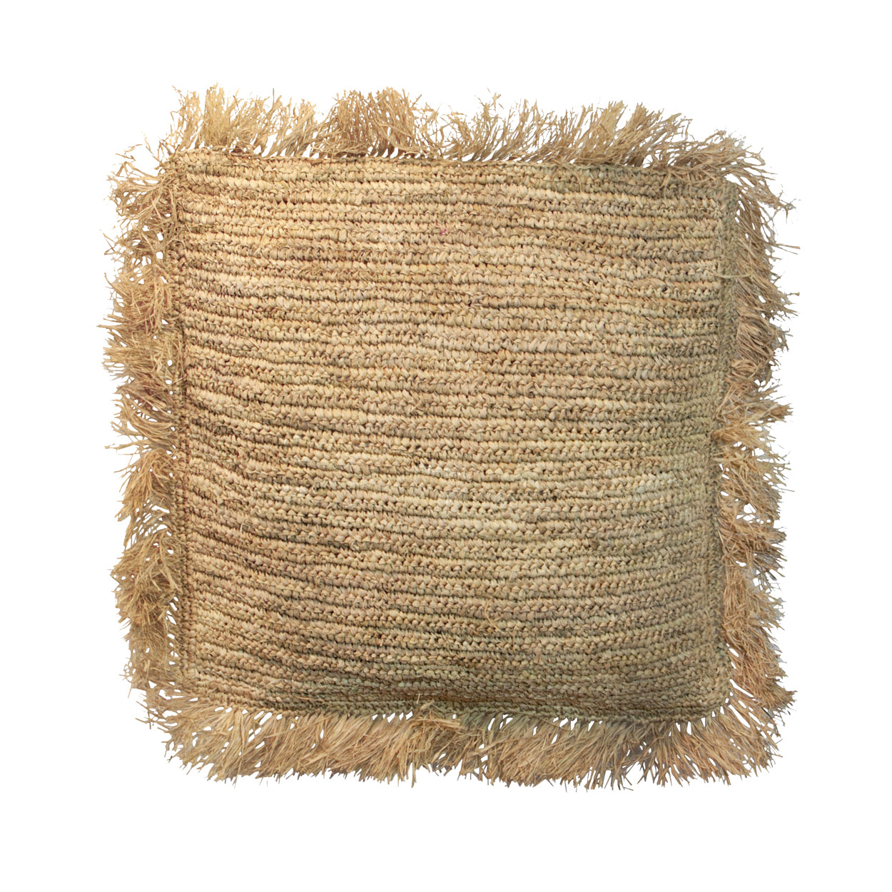 Bazar Bizar De Raffia Kussenhoes - Vierkant - Naturel - 60x60