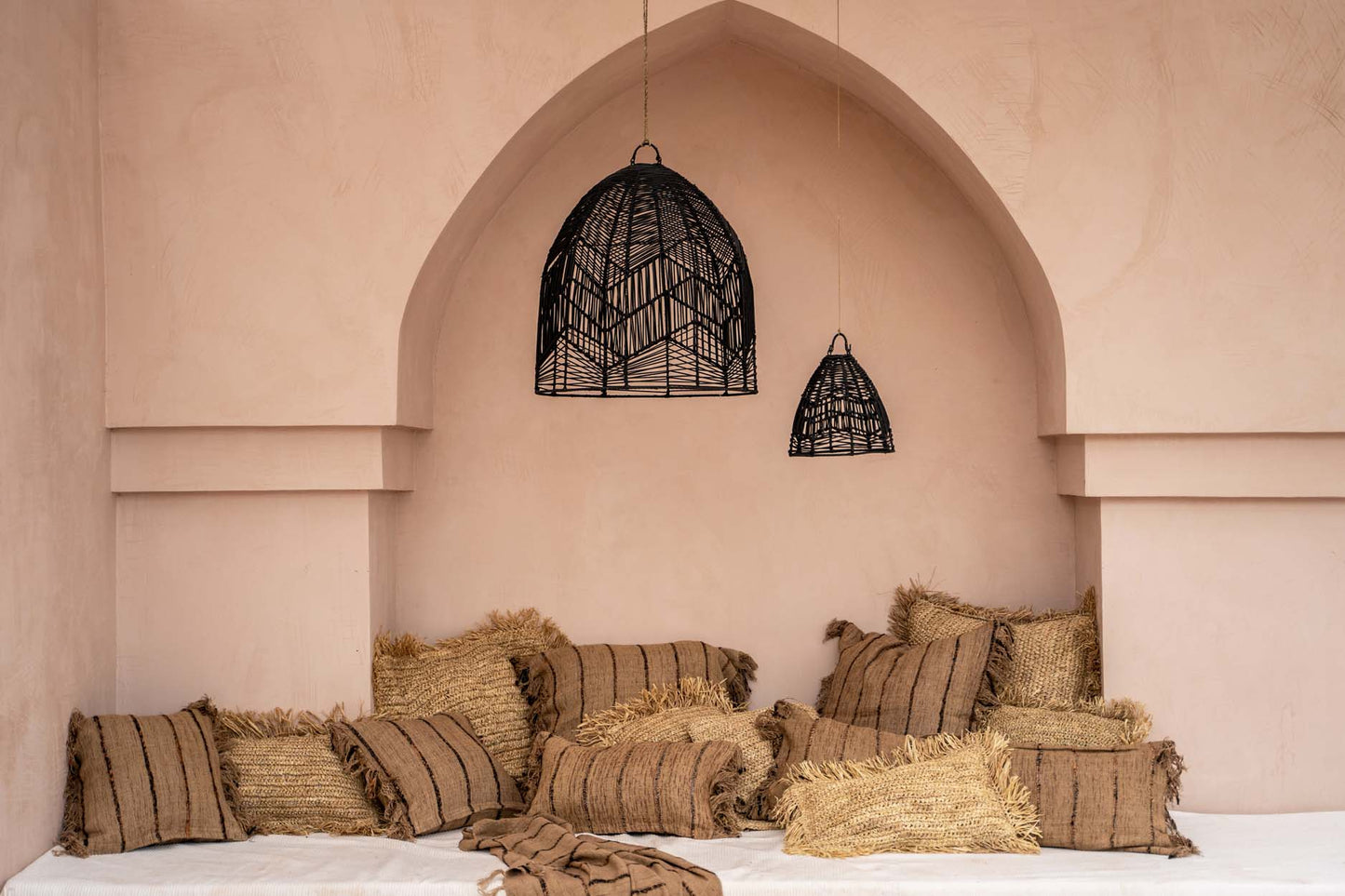 Bazar Bizar De Raffia Kussenhoes - Vierkant - Naturel - 60x60